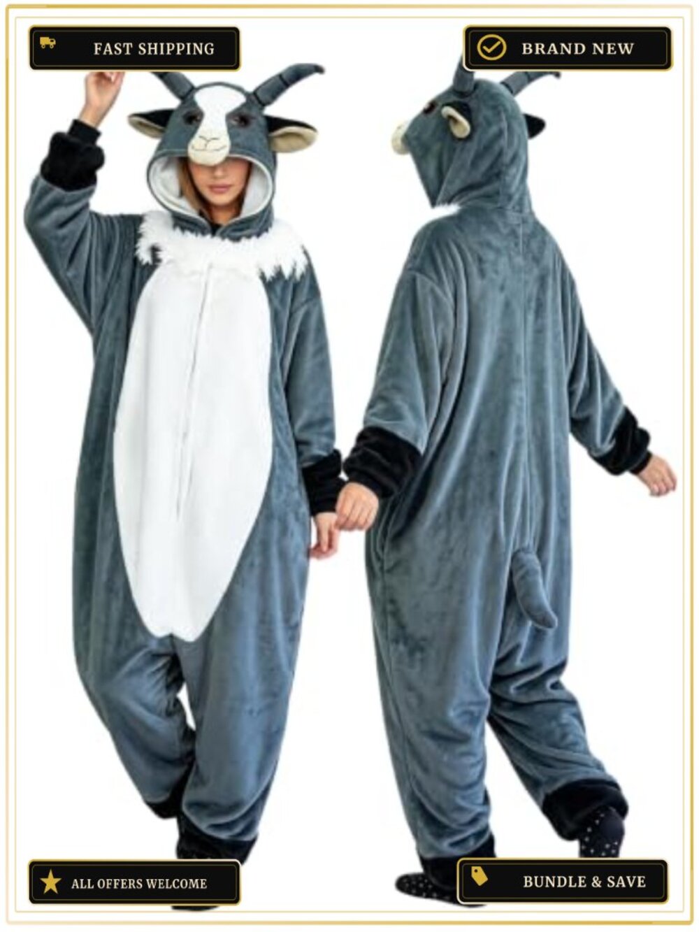 Animal Onesie Adult Hooded Fleece Halloween Cosplay Pajamas Unisex